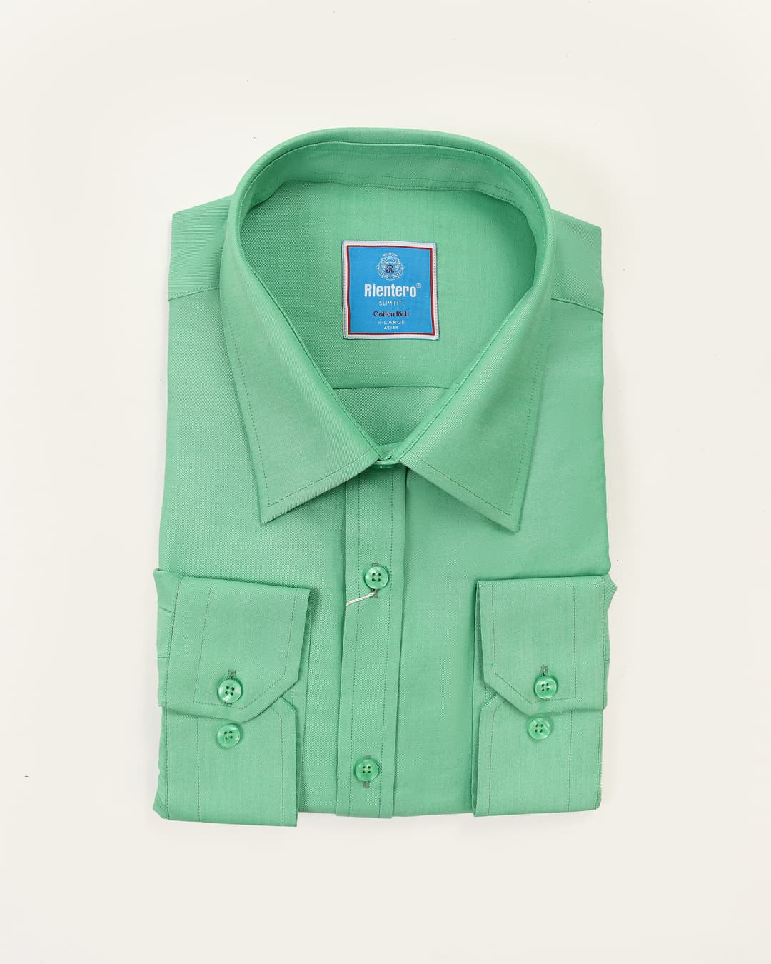 Classic Solid Green Long-Sleeve Shirt
