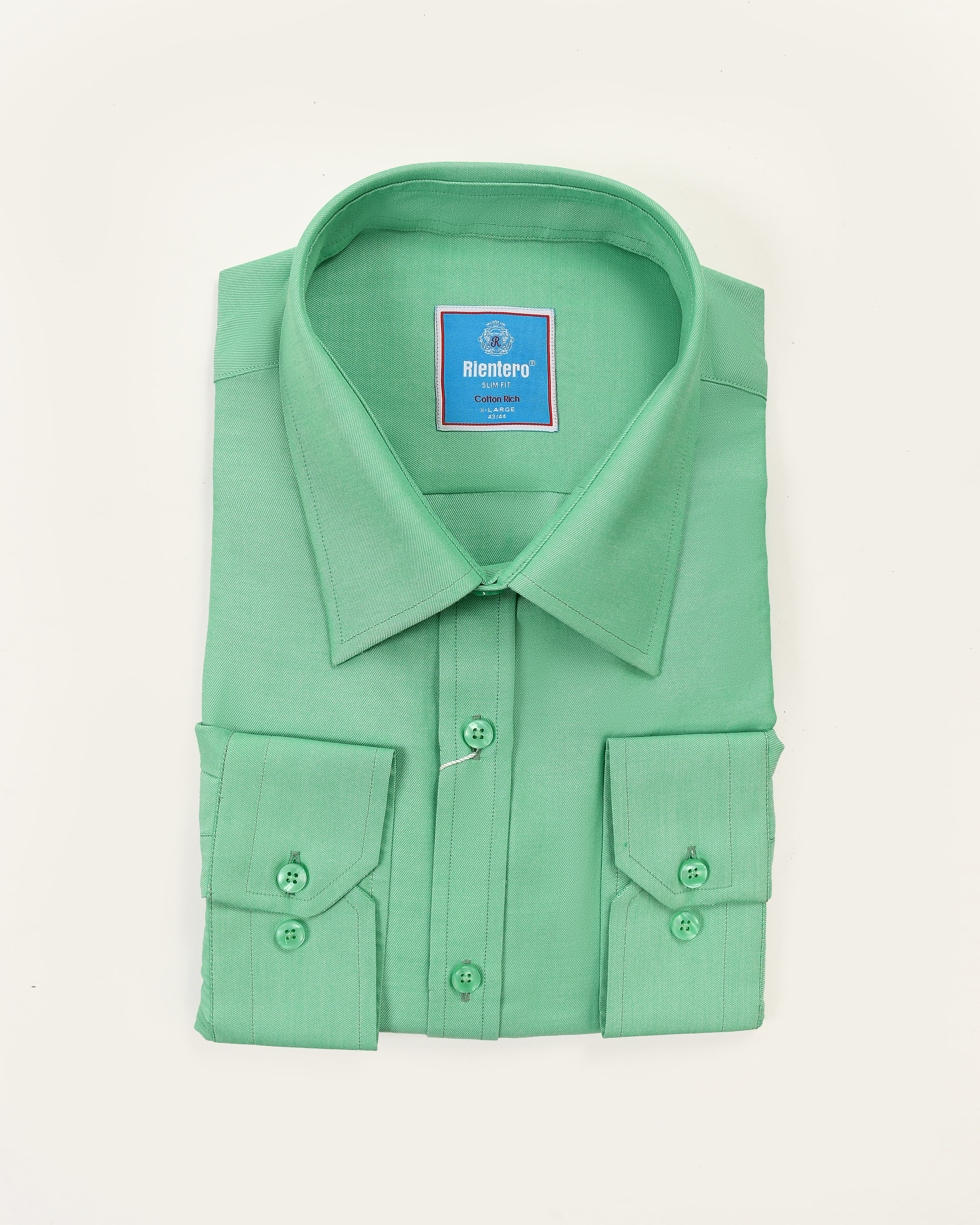 Classic Solid Green Long-Sleeve Shirt
