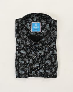 Premium Black Paisley Print Long-Sleeve Shirt thumbnail