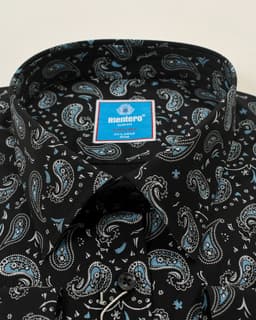 Premium Black Paisley Print Long-Sleeve Shirt thumbnail
