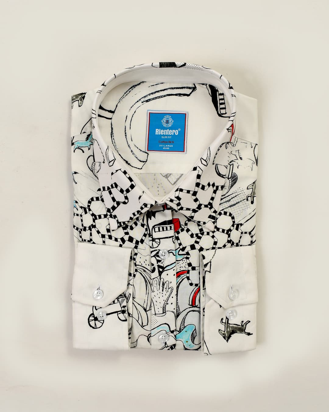 Premium Abstract Print Long-Sleeve Shirt