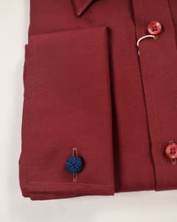 Slim-Fit "Cotton Rich" Dress Shirt – Deep Burgundy thumbnail