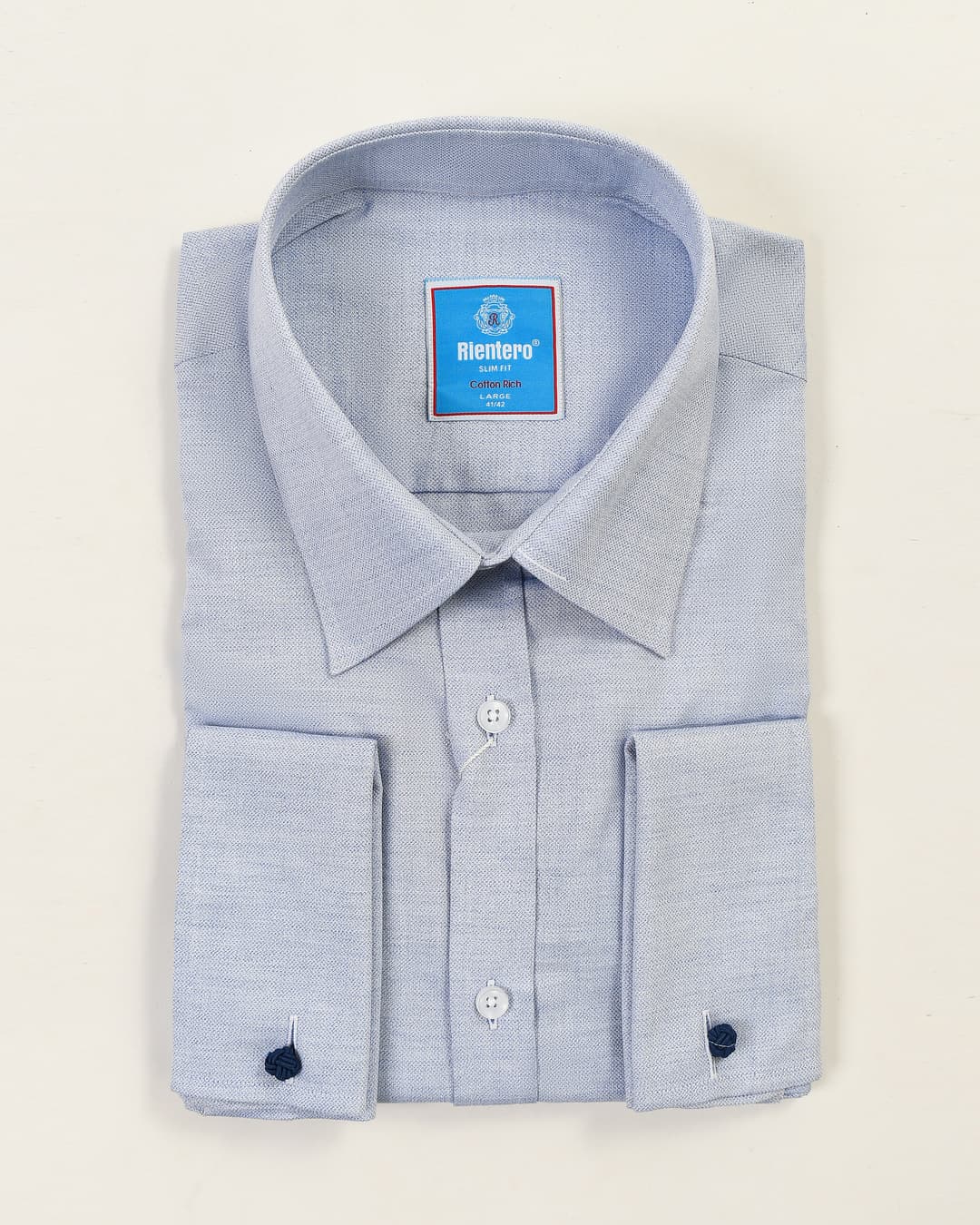 Men’s Slim-Fit Textured Oxford Shirt – Light Blue Heather