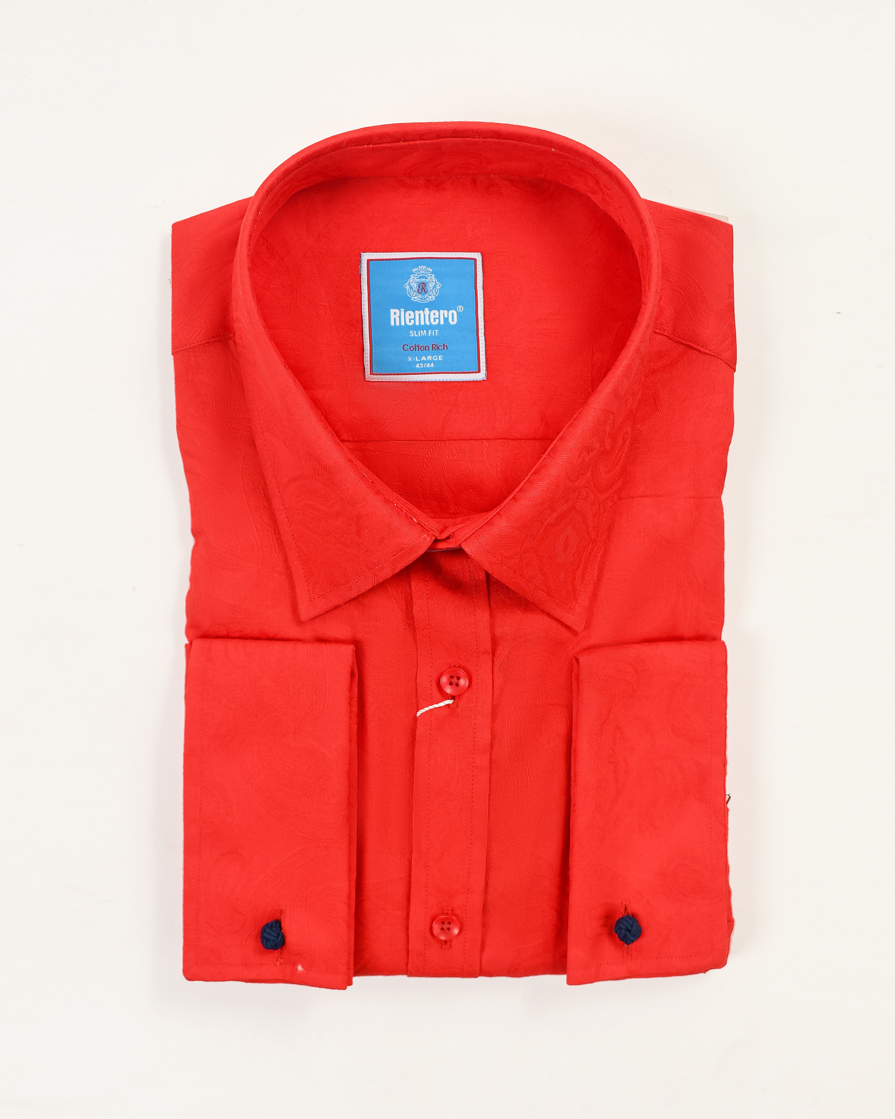 Men’s Slim Fit Crimson Floral Damask Dress Shirt