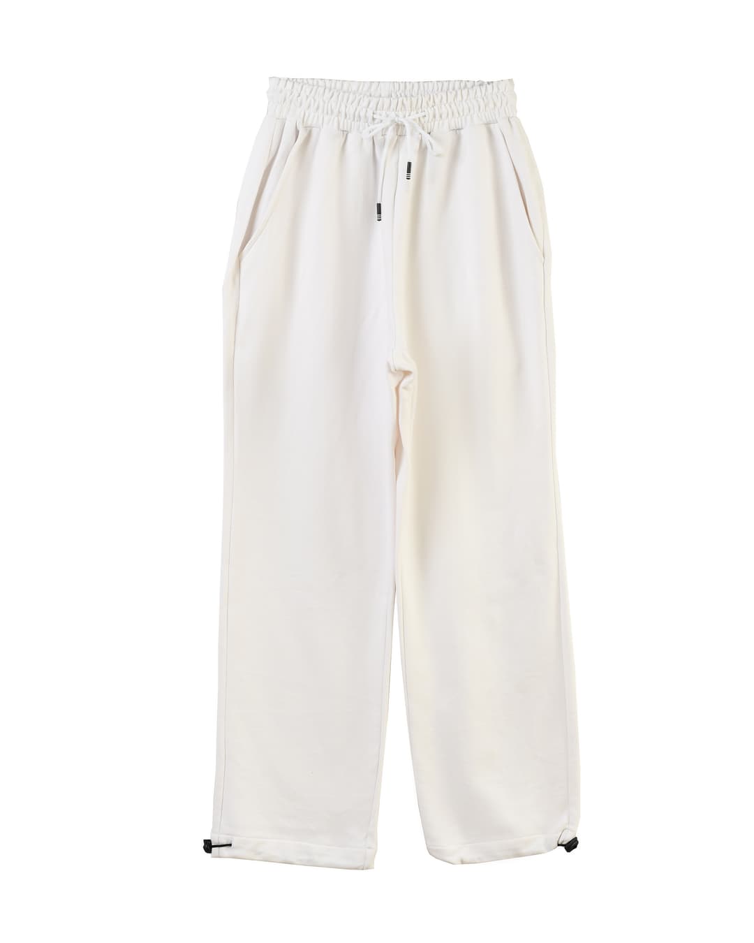 Alabaster White Wide-Leg Adjustable Sweatpants Joggers