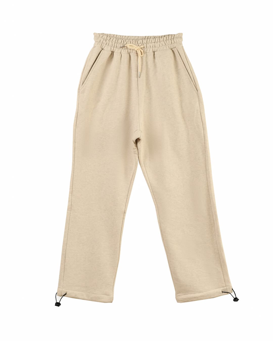 Sand Beige Wide-Leg Sweatpants Joggers