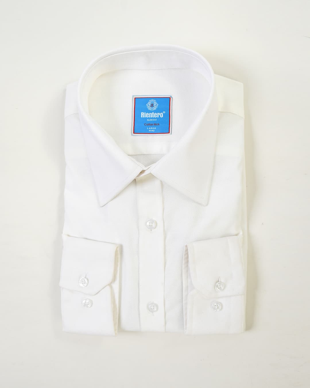 Executive White Textured Herringbone Slim-Fit Shirt