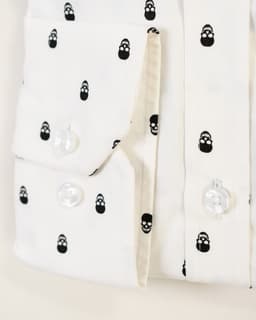 White Slim-Fit Shirt with Skull Print Men Shirt thumbnail