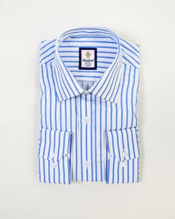 Azure Stripe Textured Slim-Fit Shirt thumbnail