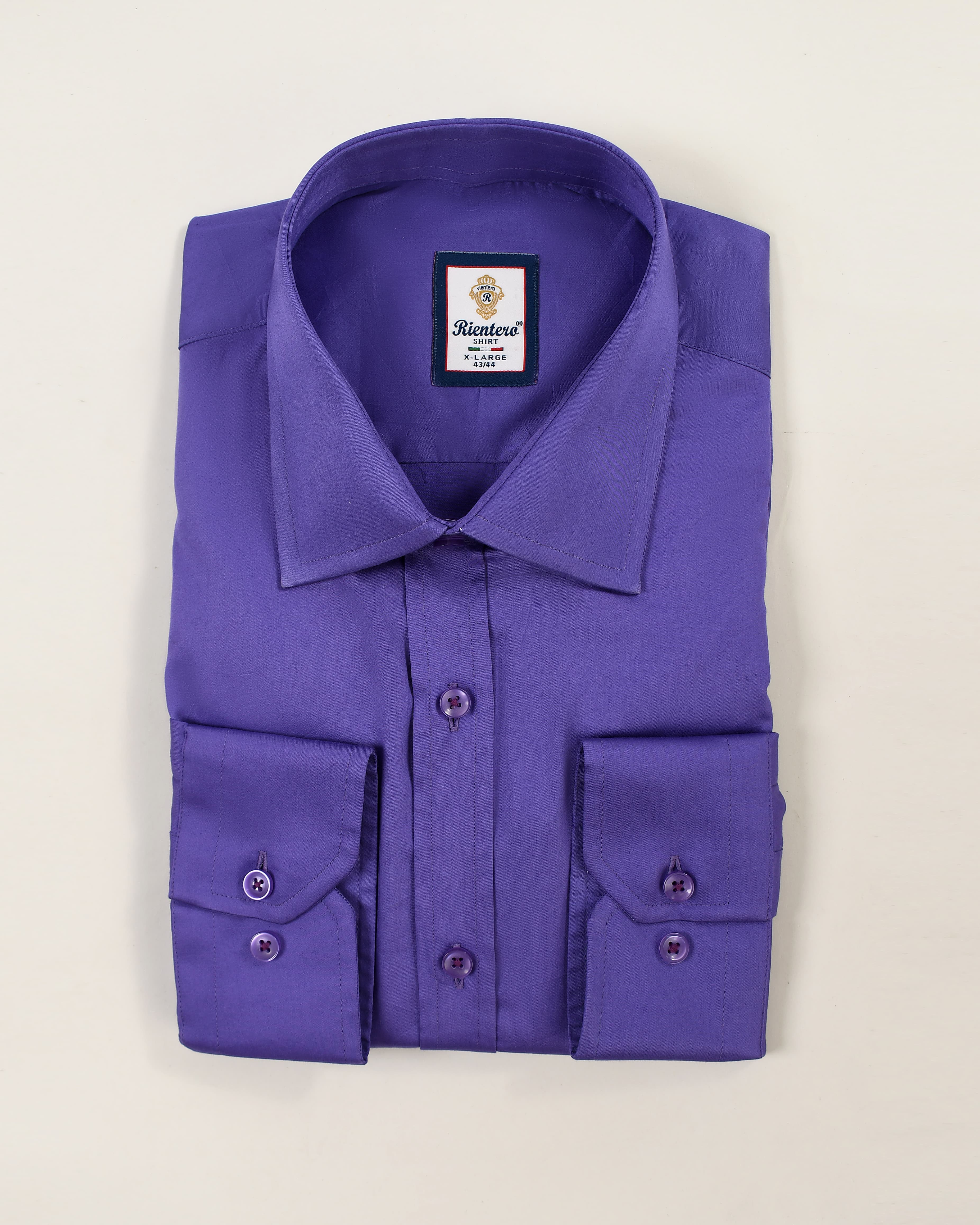 Regal Purple Dobby-Textured Slim-Fit Shirt