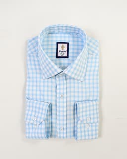 Rientero Sky Blue Textured Check Men  Shirt thumbnail
