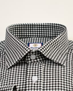 Black and White Gingham Check Men Cotton Shirt thumbnail
