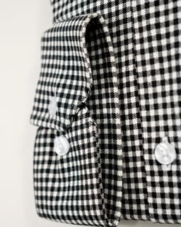 Black and White Gingham Check Men Cotton Shirt thumbnail