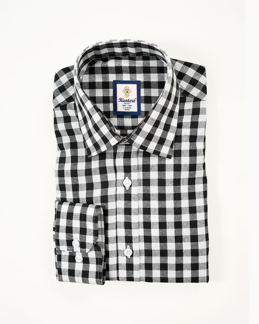 White & Black Buffalo Check Cotton Shirt