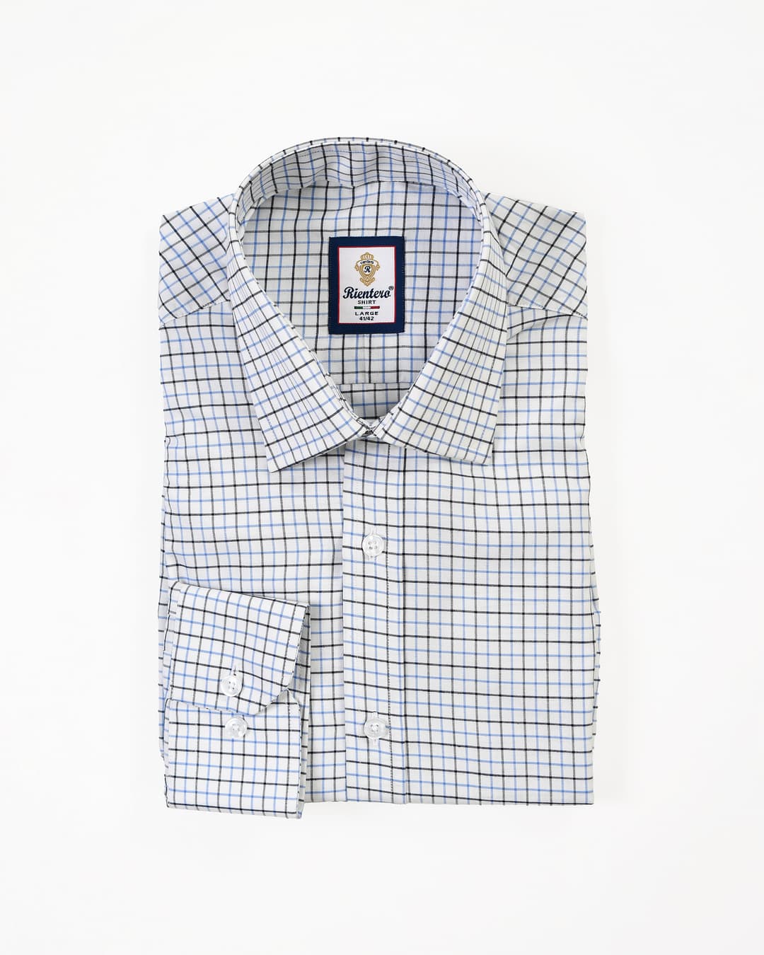 Men’s Blue & Black Tattersall Check Dress Shirt