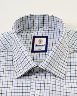 Men’s Blue & Black Tattersall Check Dress Shirt thumbnail