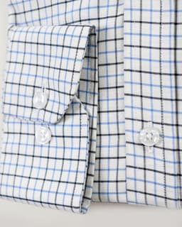 Men’s Blue & Black Tattersall Check Dress Shirt thumbnail
