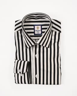 Men’s High-Contrast Black & White Stripe Cotton Shirt thumbnail