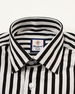 Men’s High-Contrast Black & White Stripe Cotton Shirt thumbnail