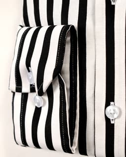 Men’s High-Contrast Black & White Stripe Cotton Shirt thumbnail