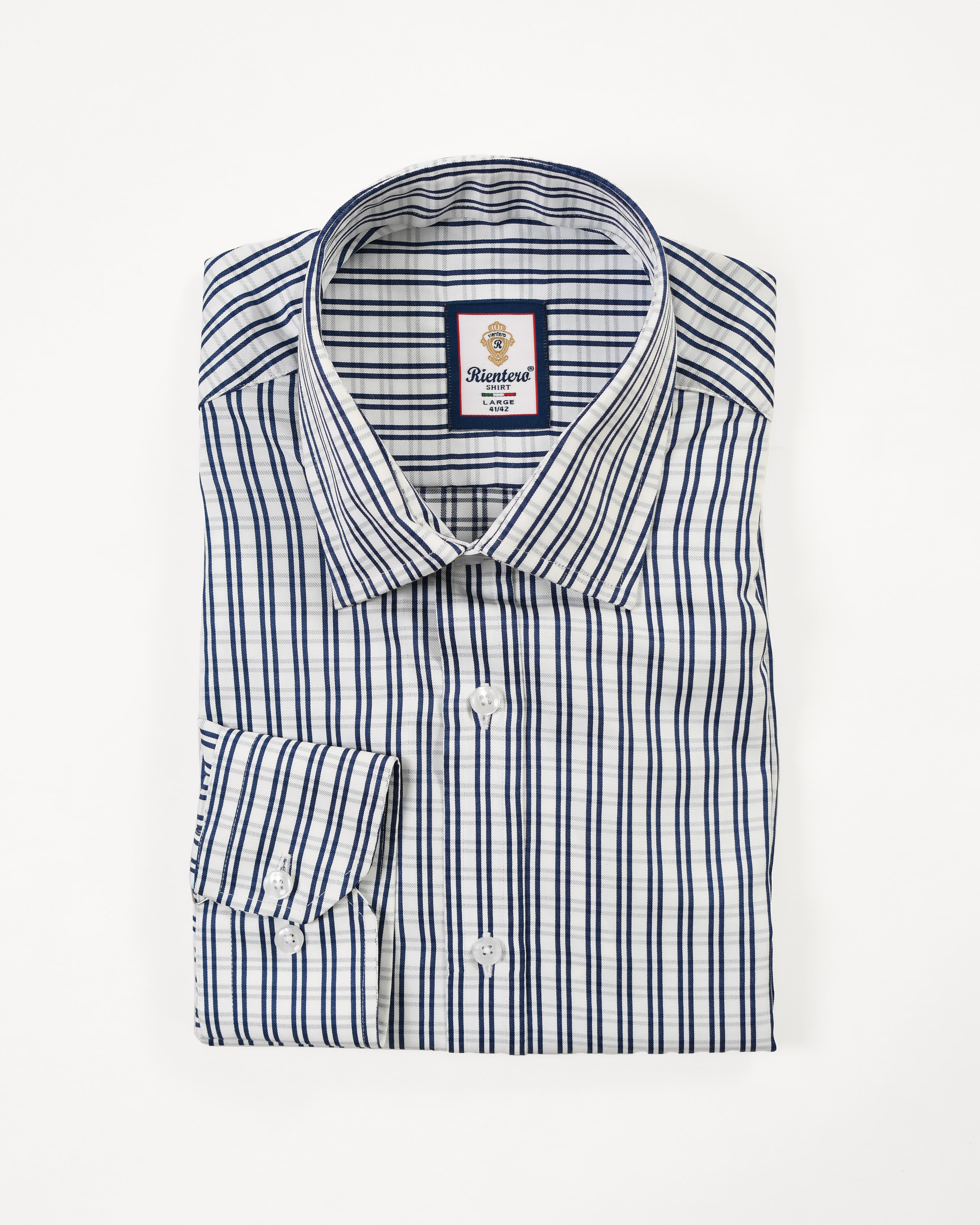 Men’s Navy Multi-Track Pinstripe Dress Shirt