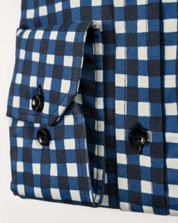  Men’s Indigo Check Dress Cotton Shirt thumbnail