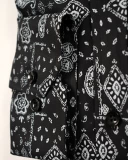 Men’s Black & White Bandana Patchwork Print Shirt thumbnail