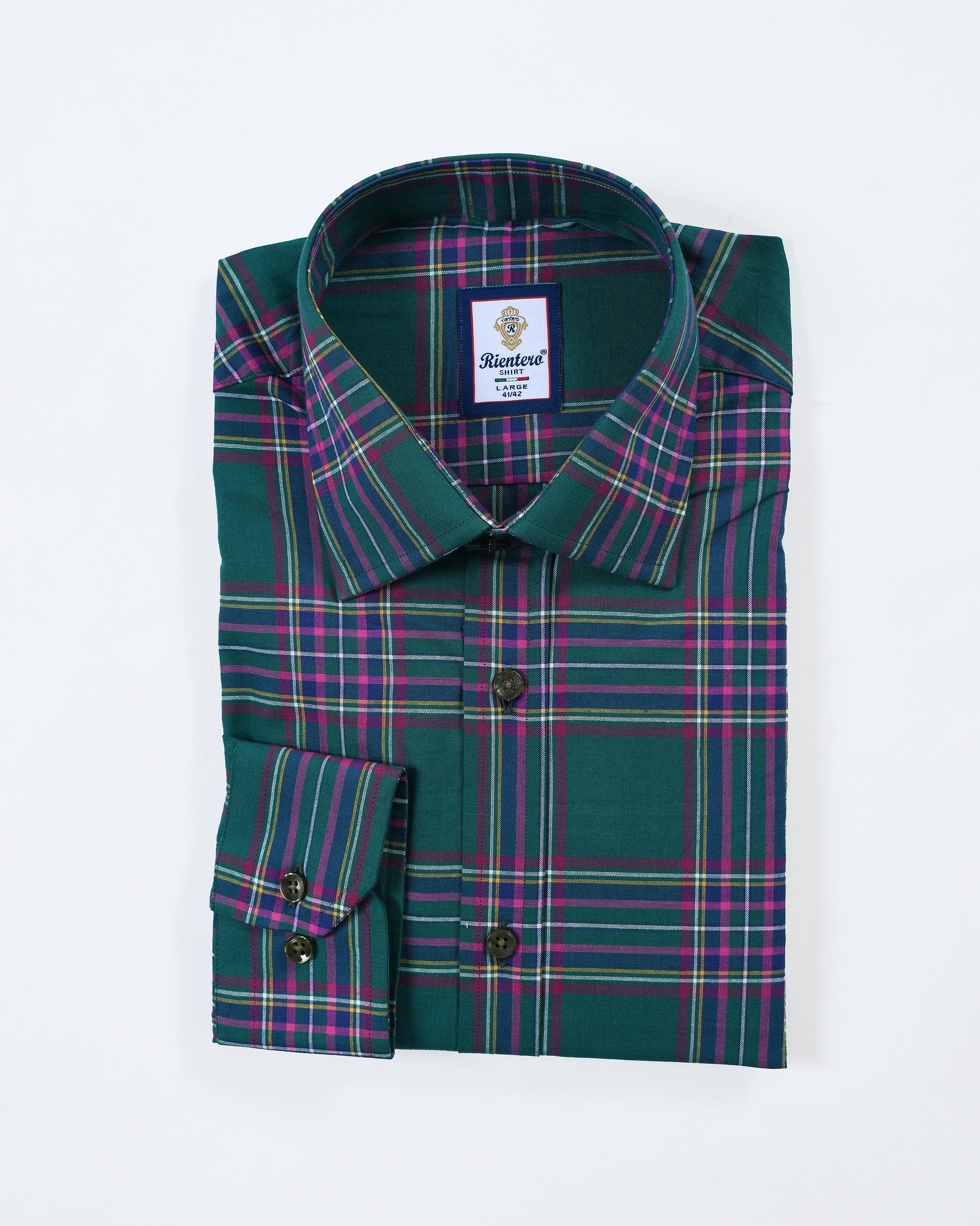 Men’s Jewel-Tone Plaid Cotton Shirt
